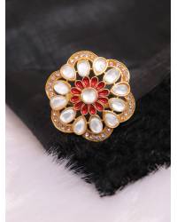 Buy Online Crunchy Fashion Earring Jewelry Crunchy Fashion Oxidized Silver Tone Dome Shape Red Stone Jhumka Earrings RAE2218 Jhumki RAE2218