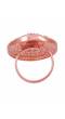 Crunchy Fashion American Diamond Gold-Plated Pink Studded Ring CFR0603