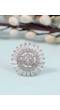 Crunchy Fashion Silver Plated American Diamond Studded  Cubic Finger  Ring CFR0605