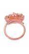 Crunchy Fashion American Diamond Gold-Plated Pink Stone Cocktail Finger Ring CFR0611