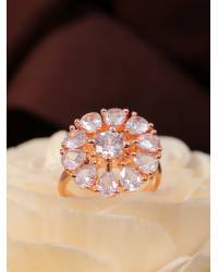 Buy Online Crunchy Fashion Earring Jewelry Pink-Green Silver Oxidized Open Ring Jewellery CFR0554