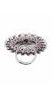 Crunchy Fashion Oxidized Silver Lotus Multicolor Finger Ring CFR0615