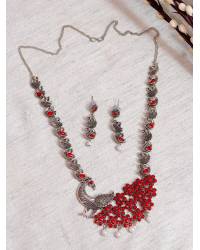 Buy Online Crunchy Fashion Earring Jewelry Crunchy Fashion Oxidized Silver Haif Flower Earrings CFE1861 Jewellery CFE1861