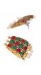 Crunchy Fashion Traditional Gold-Plated Multicolor Choker Jewellery Set CFS0391