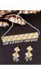 Crunchy Fashion White & Yellow Beaded Handmade Jewellery Set CFS0422