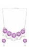 Crunchy Fashion Handcrafted White & Purple Floral Beaded Wedding Jewellery Set CFS0423