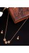 Rose Gold Floral Pendant Necklace & Studs Jewellery Set 