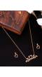 Gold-Plated Heartbeat Pendant & Studs Jewellery Set 