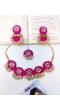 Pink handmade Fabric Jewellery Set Girls & Women