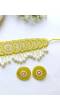 Yellow & White Handmade Beaded Choker Jewellery Set for