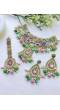 Green Floral handmade Jewellery Set for mehndi/Haldi