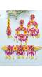 Pink-yellow Bridal Jewelry Set - Handmade Fusion Haldi-Mehndi Jewellery for the Brides