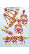 Pink-yellow Bridal Jewelry Set - Handmade Fusion Haldi-Mehndi Jewellery for the Brides