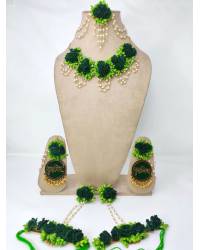 Buy Online Crunchy Fashion Earring Jewelry Pastel Pink-Mint Green Handmade Beaded Chaandbali Drops & Danglers CFE2139