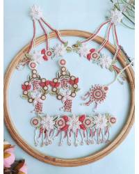 Pastel Garden Handmade Floral Jewellery Set for Haldi-Mehndi