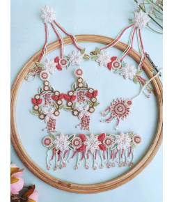 Pastel Garden Handmade Floral Jewellery Set for Haldi-Mehndi