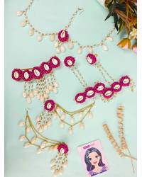 Buy Online Crunchy Fashion Earring Jewelry Yellow Blossom Bridal Set - Handmade Pearl Haldi Jewellery for Women Handmade Beaded Jewellery CFFS003