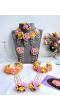 Yellow-Pink Haldi-Mehndi Floral Jewellery Set for Women