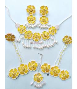 Blossom 2.0: Yellow Floral Haldi Mehndi Jewellery Set for Brides