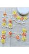 Blossom 2.0: Orange-Yellow Floral Haldi Mehndi Jewellery Set for Brides,Baby Shower