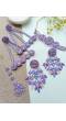 Lavender Blossom Beaded Floral Jewellery Set for Haldi, Mehndi, Carnival