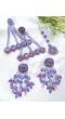 Lavender Blossom Beaded Floral Jewellery Set for Haldi, Mehndi, Carnival