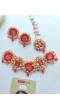 Pink Roses Pearl Jewelry Set for Bridal Haldi Mehndi