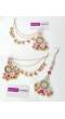 Pink-Baby Pink Handmade Floral Jewelry Set Haldi-Mehndi