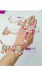 Pink-Baby Pink Handmade Floral Jewelry Set Haldi-Mehndi