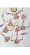 Pink-Baby Pink Handmade Floral Jewelry Set Haldi-Mehndi