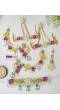 Yellow-Pink-Green Handmade Beaded 3D Flowers Jewelry Set