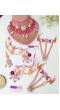 Handmade Peach-Pink Flower Jewelry Set for Haldi-Mehndi