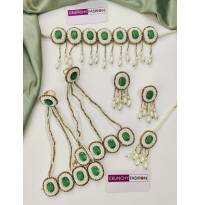 Nitara Mehndi Jewellery Set with Green Crystals