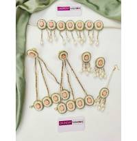 Nitara Haldi Mehndi Jewellery Set with Peach Crystals