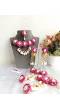 Hot Pink Pearl & Cowrie Shell Handmade Haldi Jewellery