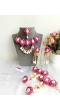 Hot Pink Pearl & Cowrie Shell Handmade Haldi Jewellery