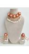 Pink-Orange Pearls Sea Shell Jewellery with Kalira for Haldi