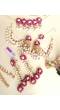 Pink Pearl & Cowrie haldi Jewellery Set with Kaliras, Ear Chain