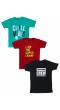 Wonder Kids Multicolor Printed Pure Cotton T-shirt for Boys- Pack of 3 WKTS0010