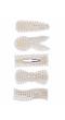 Crunchy Fashion White Pearl Beaded Hair Clip Pack of 5 CFH0146