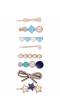 Crunchy Fashion Multi Color  Tonned Stone & Pearl Hair Clips 