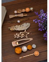 Buy Online Crunchy Fashion Earring Jewelry Gold-Plated  Letters Boss Hair Bobby Pins CFH0124 Jewellery CFH0124