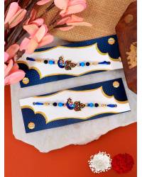 Buy Online Crunchy Fashion Earring Jewelry Crunchy Fashion Floral Multicolor Rakhi Set Pack of 2 Gifts CFRKH0024