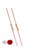  Crunchy Fashion Gold Tonned Red & Yellow  Kundan Studded Rakhi Set of 2 Pack With Roli & Chawal CFRKH0081