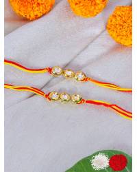 Buy Online Crunchy Fashion Earring Jewelry Crunchy Fashion Multicolor Elegant Designer  Rakhi Set- Pack of 4 Gifts CFRKH0015