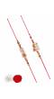 Crunchy Fashion  Wodden Bhai & Swag Naming Rakhi Set With Roli Chawal Tilak Pack Of 2 CFRKH0083