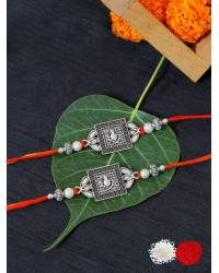 Buy Online Crunchy Fashion Earring Jewelry Crunchy Fashion  Floral Rakhi set Pack Of 2 Gifts CFRKH0028