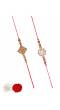 Crunchy Fashion Amroha Craft Wodden Om Religious Rakhi Set Pack of 2 CFRKH0094