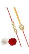 Crunchy Fashion Gold-Tone Kundan Rakhi Set Pack of2 CFRKH0106