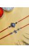 Radha Krishan Oxidised Silver Rakhi Set for Brother